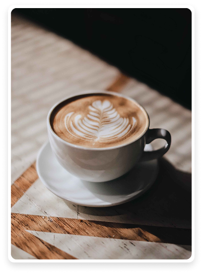 About section image showing coffee preparation